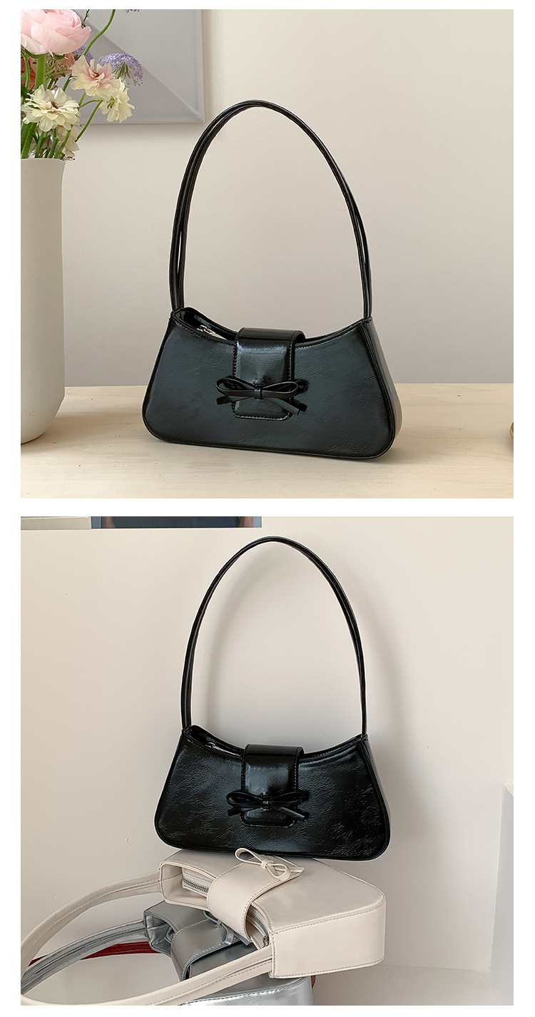 Borsa a tracolla singola rossa da donna 2024, nuova versione coreana, alla moda, minimalista, con fiocco sottobraccio_voghion.com