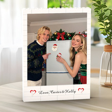 跨境兼容乐高竖版照片积木拼图圣诞节情人节家庭情侣人像定 制