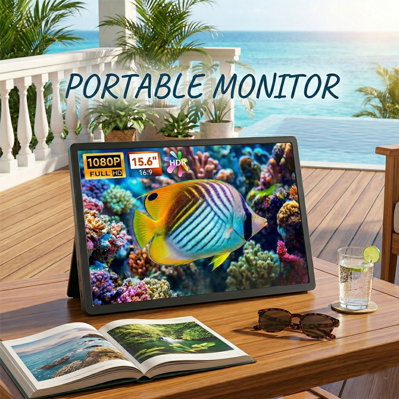 Office Laptop External Secondary Screen 15.6inch Portable Monitor Computer Monitor Splitter for Business Trips, Lightweight and Thin Office Laptop External Secondary Screen 15.6inch Portable Monitor Computer Monitor Splitter for Business Trips, Lightweight and Thin