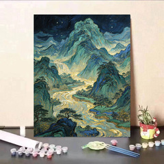 古代風風景デジタル油絵 diy 手描き癒し風景装飾絵画着色リビングルーム吊り絵画ギフト