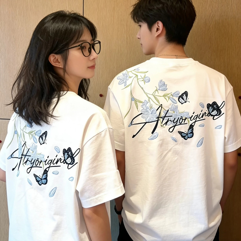 Summer Trendy Lazy Style Fully Embroidered T-Shirt for Men and Couples, New Style, Super Stylish, Popular Harajuku Simple Short-Sleeve for Men and Women Summer Trendy Lazy Style Fully Embroidered T-Shirt for Men and Couples, New Style, Super Stylish, Popular Harajuku Simple Short-Sleeve for Men and Women