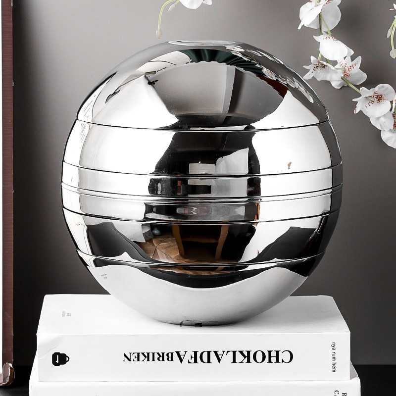 304 Stainless Steel Spherical suit Bowl Seven-Piece Set Art Spherical Ornaments Light Bowl Double-Layer Anti-Scalding Bowl