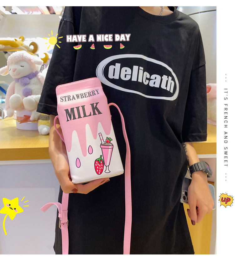 Small Pu Leather Fruit Square Buckle Crossbody Bag display picture 1