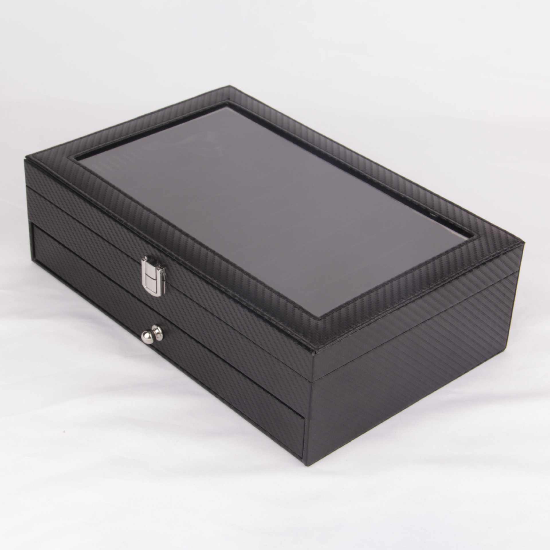 En stock caja de la pluma al por mayor 24 pluma de cuero caja de presentación 24-bit PU pluma caja de almacenamiento caja de papelería