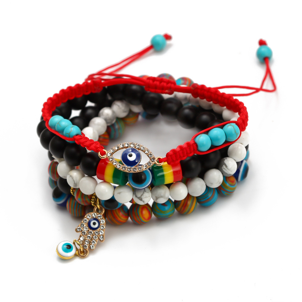 Fashion Palm Eye Agate Beaded Bracelets 1 Piece