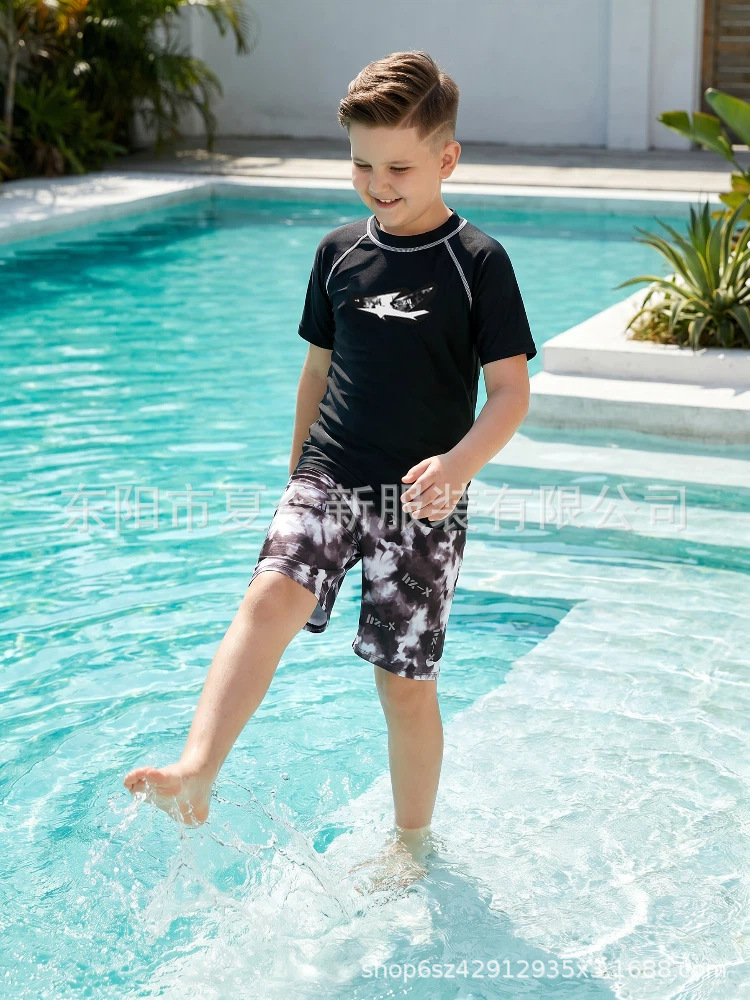 Trajes de baño para niños, nuevos niños, nuevos hombres, alta elasticidad, protección solar, secado rápido, estudiantes de natación profesional