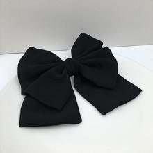 黑色蝴蝶结发夹韩版简约气质飘带顶夹后脑勺头饰网红时尚百搭
