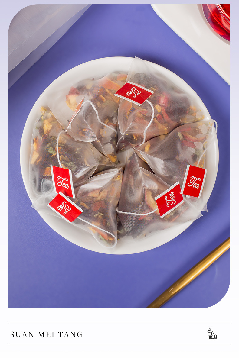 Sour Plum Drink Herbal Tea Bags Suan Mei Tang Cold Brew Summer Fruit Tea 300g specifications