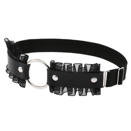 Amazon's new soft and hard girl PU leather ring O-shaped leg straps sexy lace aesthetic lace thigh ring garter belt