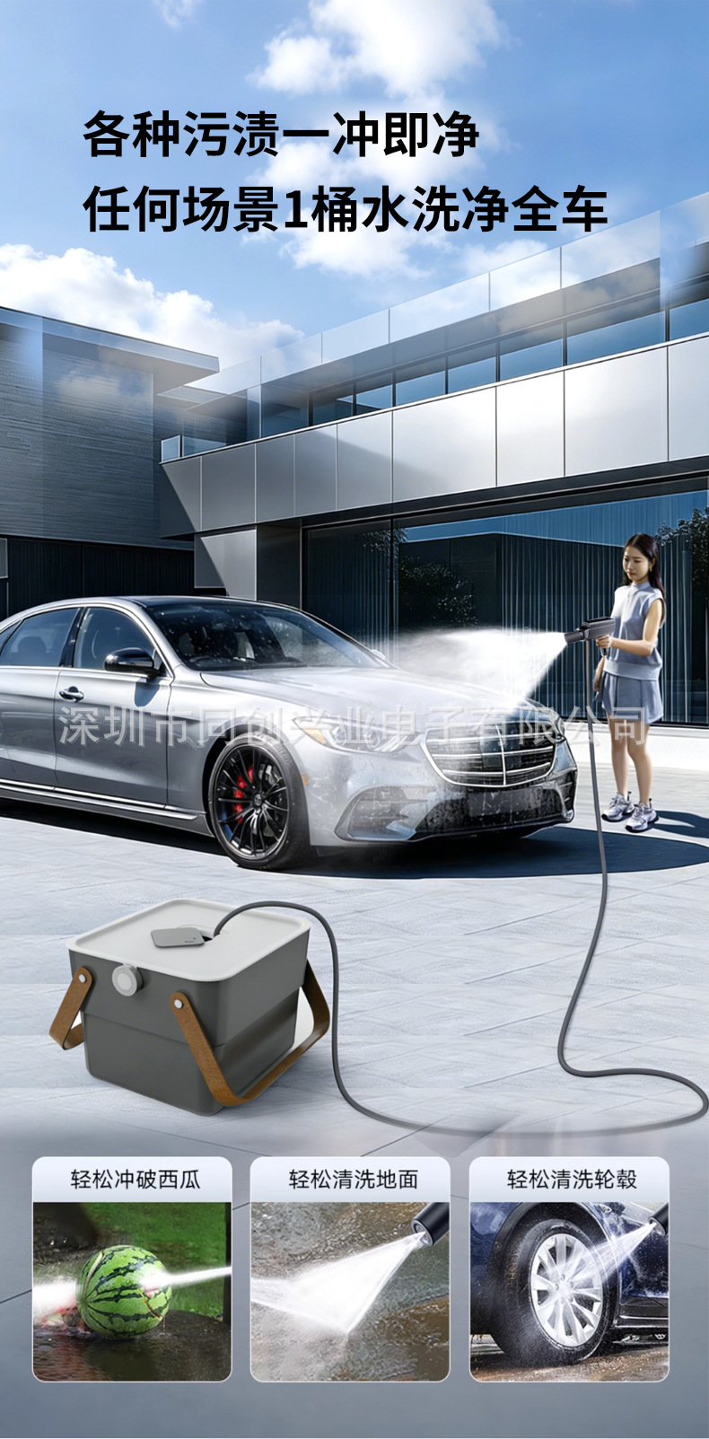 Brushless Car Washing Machine, High-Pressure Water Gun, Household Electric Lithium Battery 2026 New Model Cleaning Machine, Powerful Booster Device