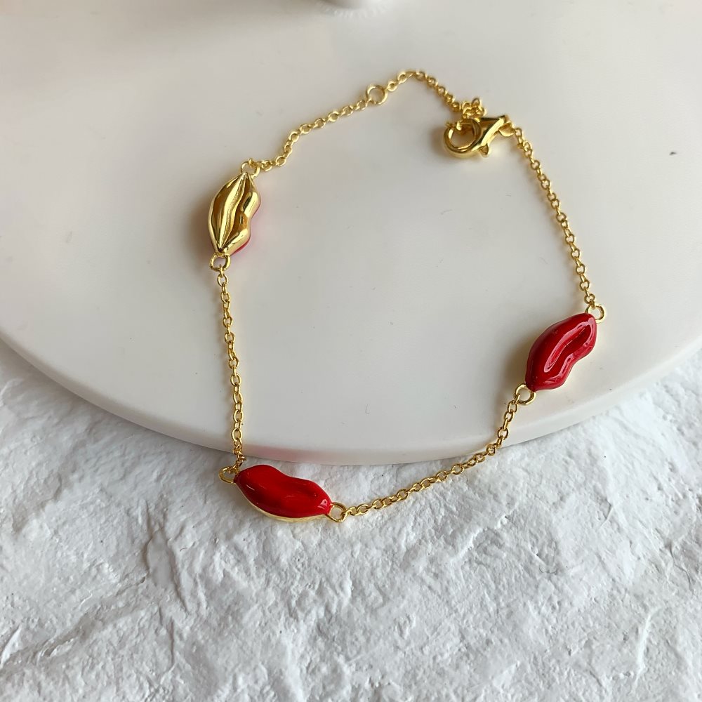Fashion Lips Sterling Silver Plating Bracelets