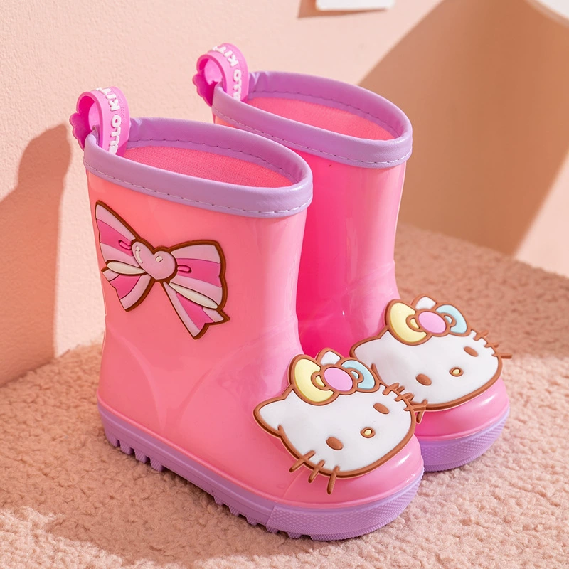 Санри-кур Hello Kitty, детский дождевик, мультфильм обувь, нескользящие сапоги для раннего возраста, обувь