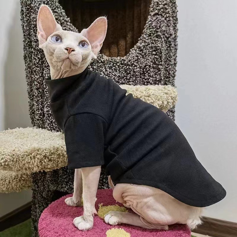 Hairless Cat Clothes Sphinx Autumn And Winter Thermal Base Sweater German Conis Curly Autumn Winter Clothing display picture 6