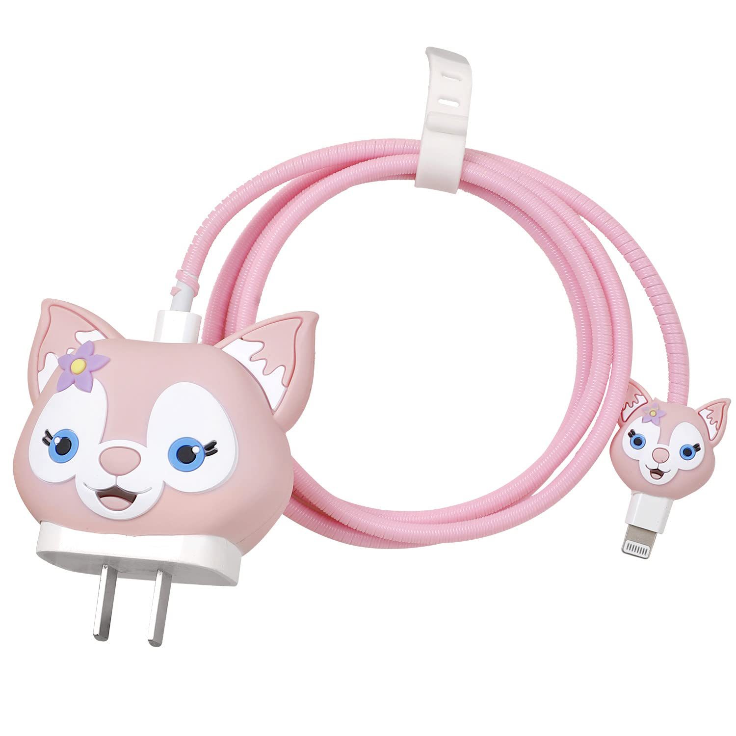 Nuevo cable de datos de dibujos animados cubierta protectora adecuado para Apple carga rápida cabeza 18/20W carga cabeza cubierta protectora Winder