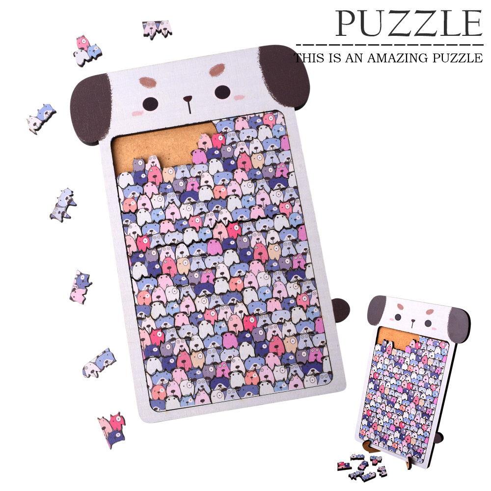 Blue Puppy Puzzle 1000+ Sku Jigsaw Puzzle Hot-Selling Fun Board Game Educational Toy Gift for Girlfriend