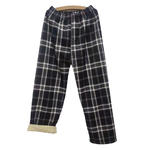 Leggings for Women - Autumn/Winter Korean Style Slim Straight Grid Pants -  New Arrival Thicker Warm Trendy Retro College Style Home Pants