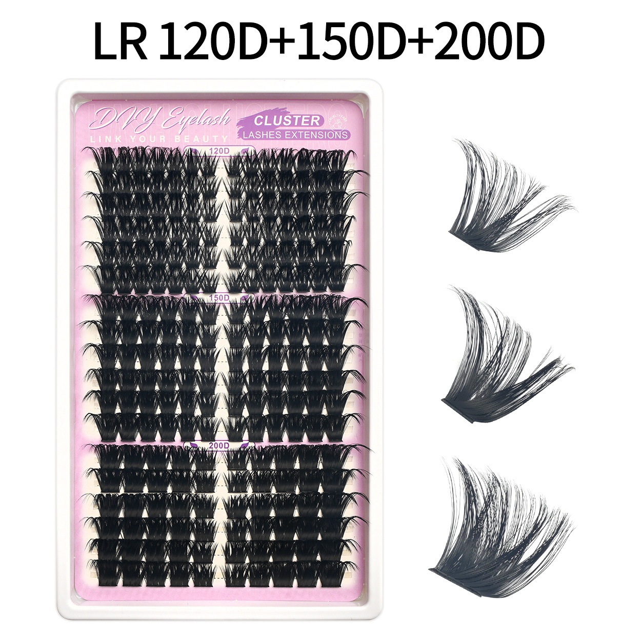 36 filas de 648 pestañas falsas 30D - 100D transfronterizas DIY Europa y América Amazon venta caliente conjunto de cabello segmentado gradiente