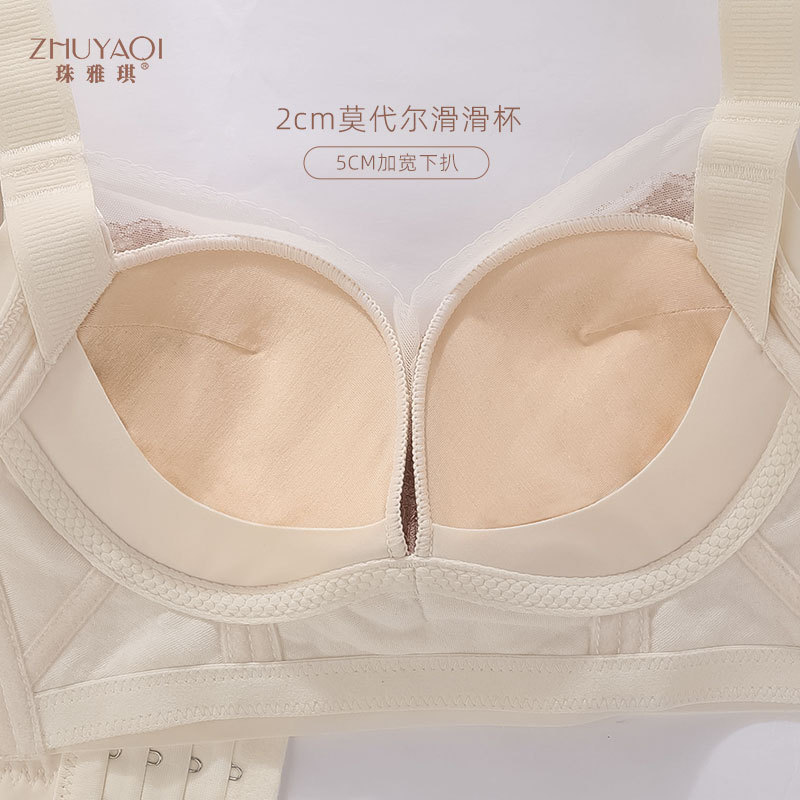 おしゃれなブラジャー、小さな胸のプッシュアップ、滑らかなカップ、高調整、副胸サポート、快適なモーダル宮殿スタイルの女性用下着