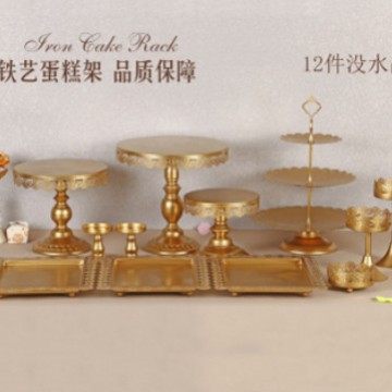 Estilo europeo de hierro soporte de la torta traje de decoración de la boda tienda de postres merienda soporte de cóctel accesorios de baile placa de la torta