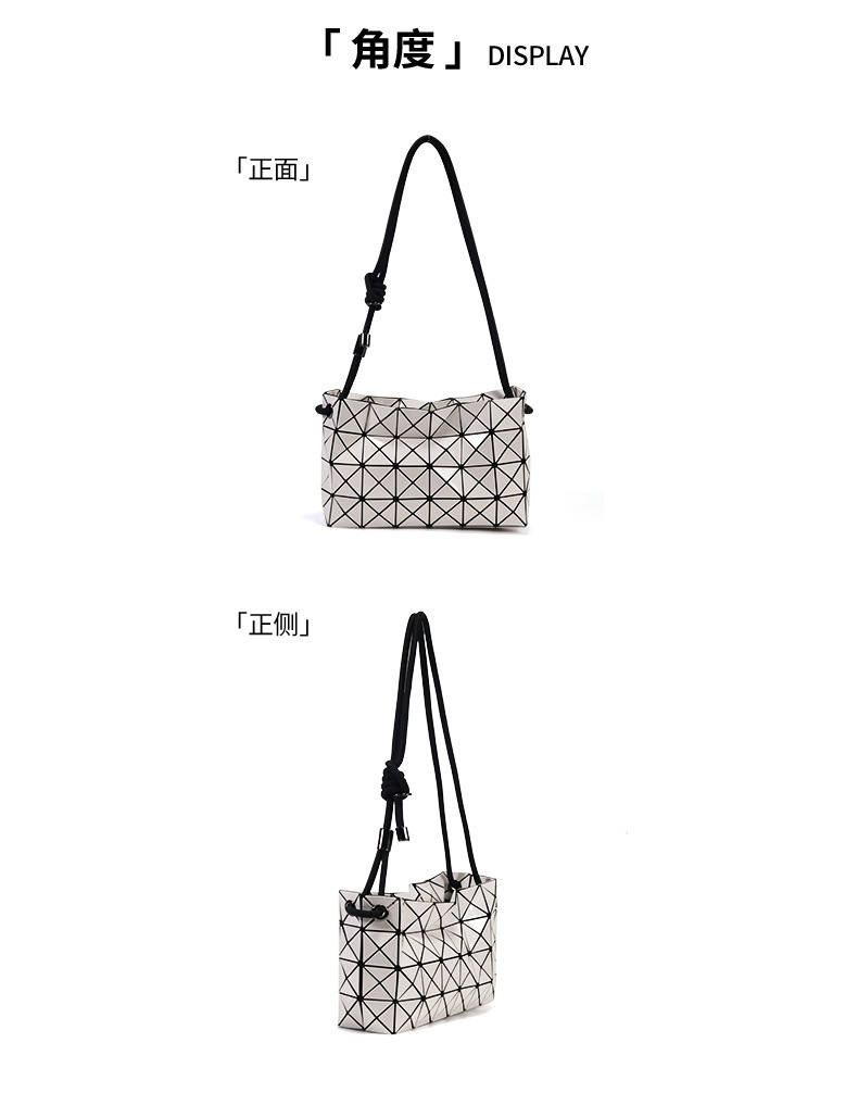 Zhai San Yi Sheng Tofu Bag 2024 Neues Modell Geometrisches Rautenmuster Kordelzugbeutel Modische und minimalistische Umhängetasche mit Tragegriff