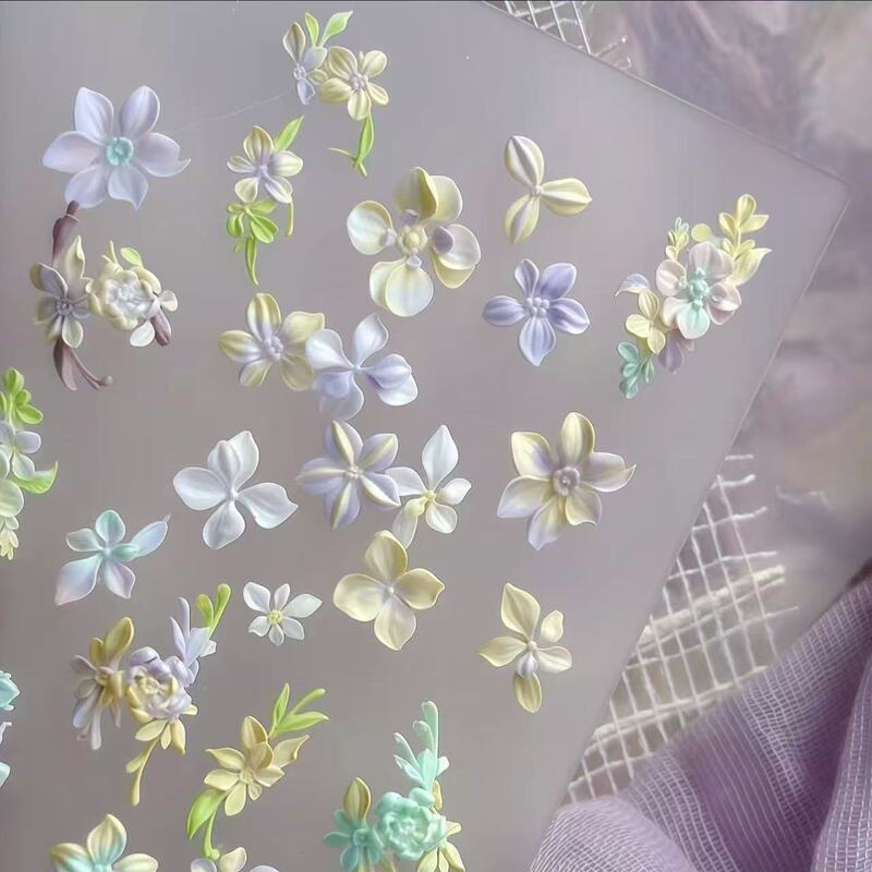 国境を越えた人気の3D立体春の花型DIYネイルデコレーションモールド高透明ネイルアートシリコンモールド|undefined