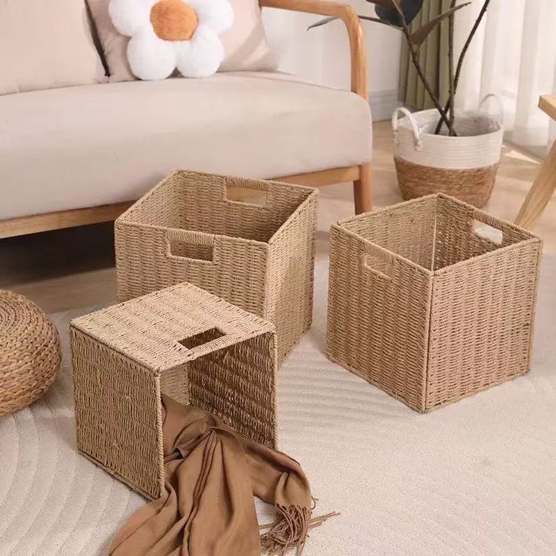 Foldable Storage Basket, Rattan Storage Box, Miscellaneous Storage, Clothes Storage, Student Home Organization, Foldable Shoe Cabinet