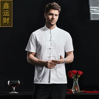 新厨师长服短袖厨房饭店后厨服装男女酒店蛋糕快餐店西餐厅工作服