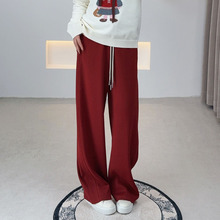 双天大码女装休闲裤2025冬季新款胖妹妹抽绳休闲弯刀加绒裤子9182