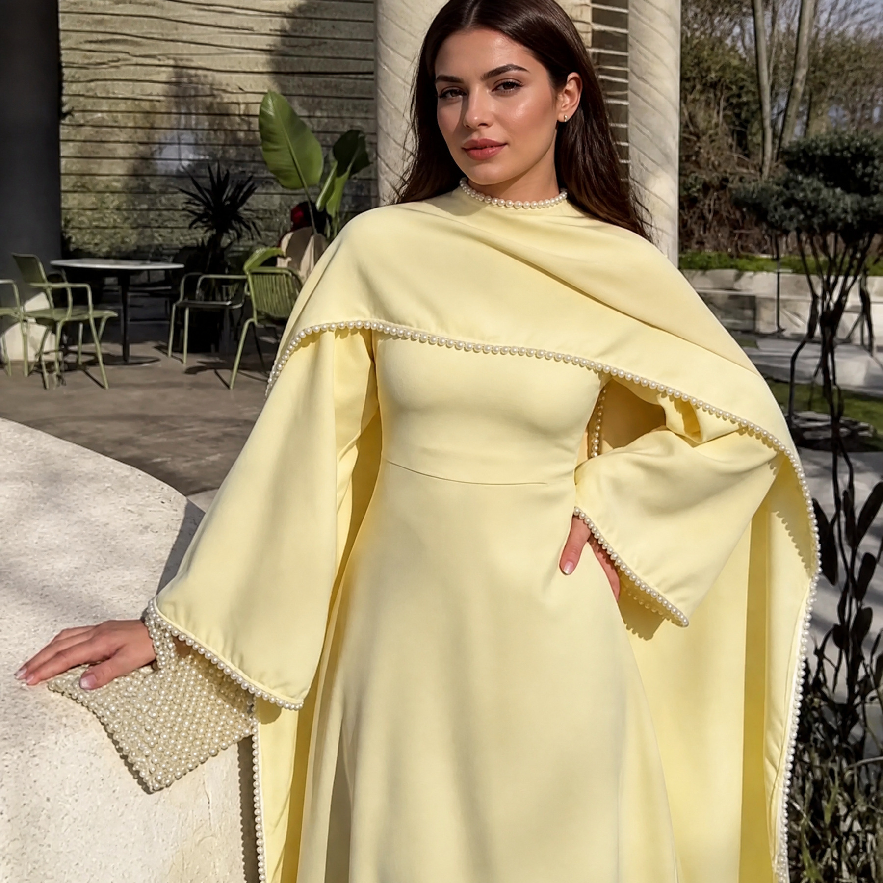 2026Loriya Beaded Shawl + Long Sleeve Dress LR1167