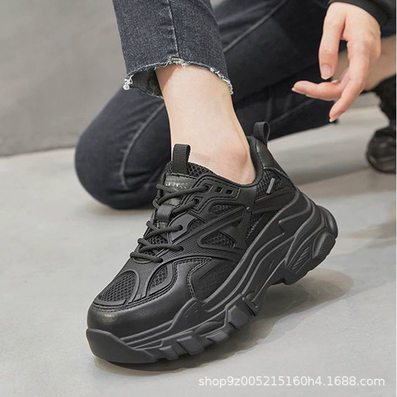 Модные женские кроссовки для папы, осень 2023, новые универсальные легкие дышащие повседневные белые туфли на толстой подошве