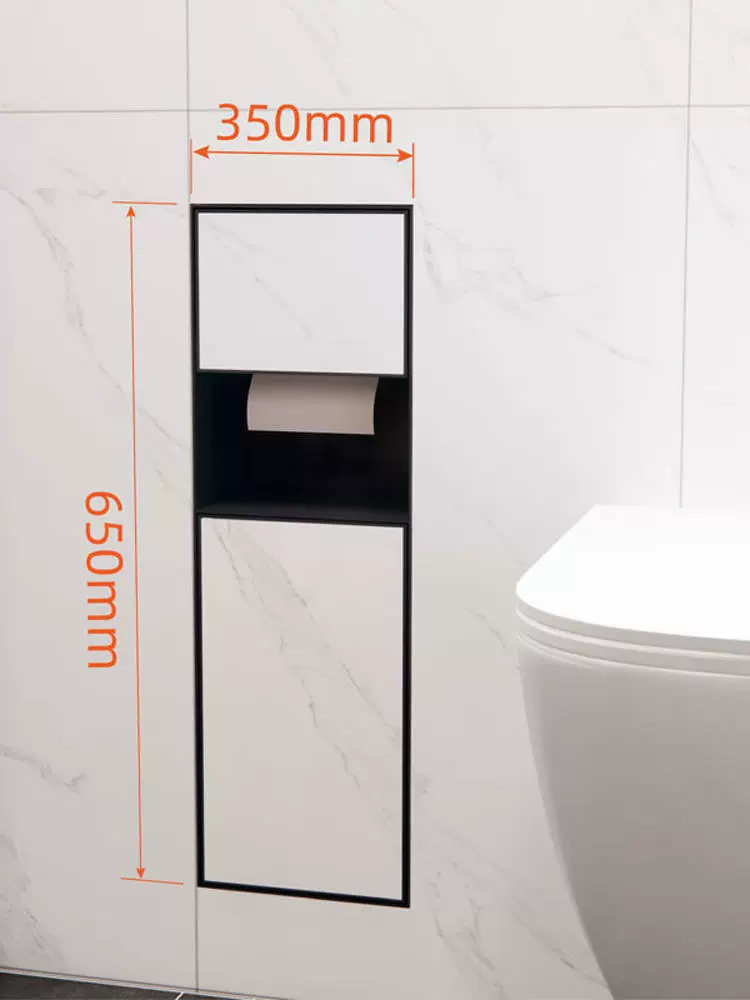 Встроенная в ванную комнату мусорная корзина из нержавеющей стали 304, скрытый унитаз, металлическая встроенная ниша для коробки для салфеток