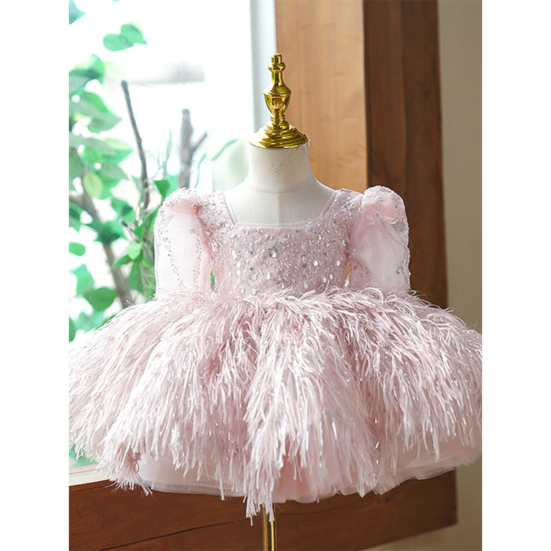 Piano tocando vestido de noche luz de la niña nicho de lujo de alta gama flor niña princesa vestido de los niños