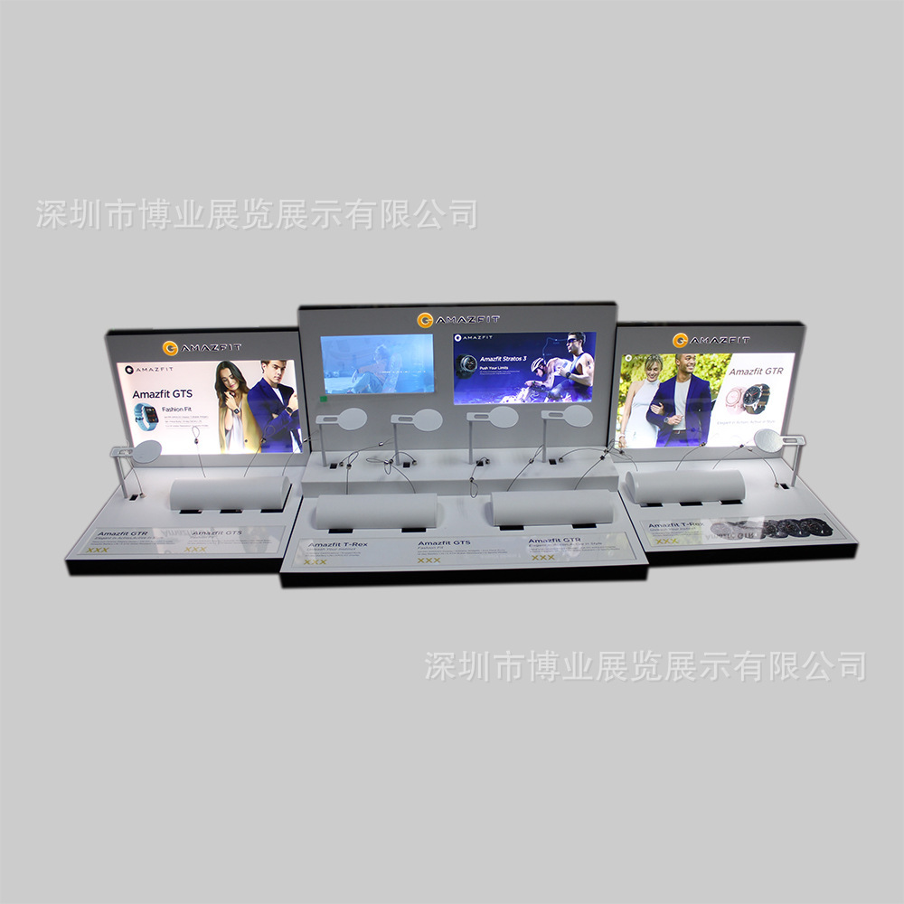亚克力智能手表展示架广告视频展销台LED发光灯箱手表陈列道具