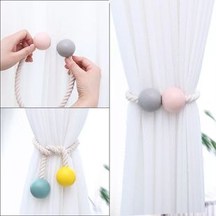 Curtain Straps, a Pair of Hooks with Magnets, No Punching, Rope, Curtain Buckle, Tie Strap, Simple North Guard Gold