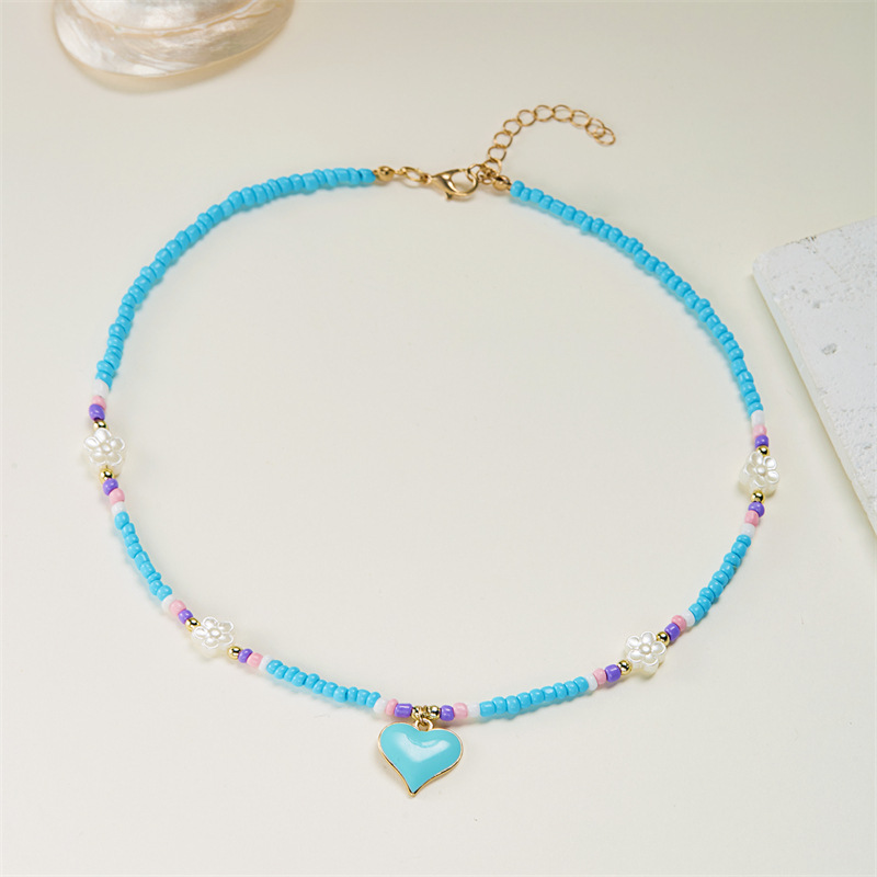 10g Weight Alloy Pendant Material Pendant Necklace Classification Seed Bead Chain Material Beaded Chain Chain Type 1 Piece Quantity Holiday, Daily Occasion Alloy, Seed Bead Material Flower Pattern All Seasons Season Women's Gender Vacation, Classic Style Style Vacation Classic Style Flower Alloy Seed Bead Beaded Chain Beaded Necklaces Wholesale 9