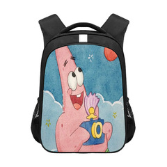 新款海綿寶寶卡通周邊文具創意潮流減負學生滌綸大容量反光條書包