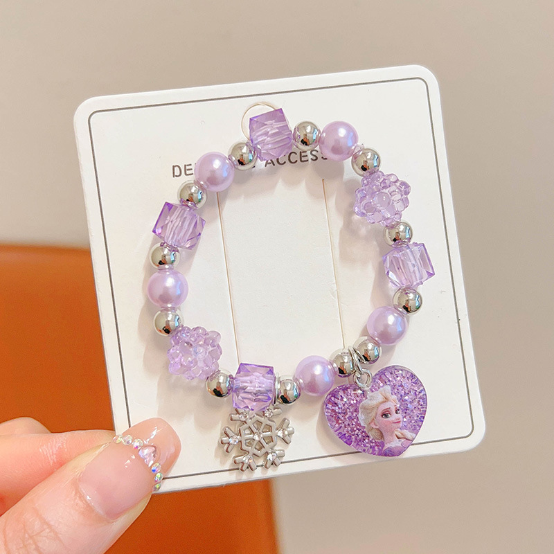 Linda niña nueva pulsera de princesa de dibujos animados niños Anna Aisha colgante pulsera cadena de joyería para niñas de nicho