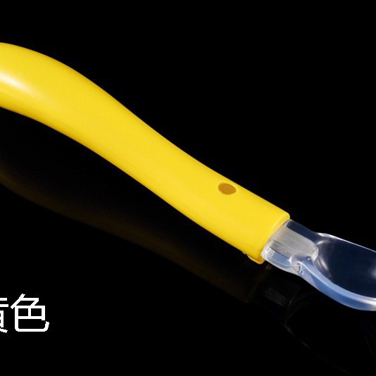 Suministro directo de fábrica niños alimentación vajilla bebé silicona cuchara bebé cabeza suave sopa cuchara bebé cuchara