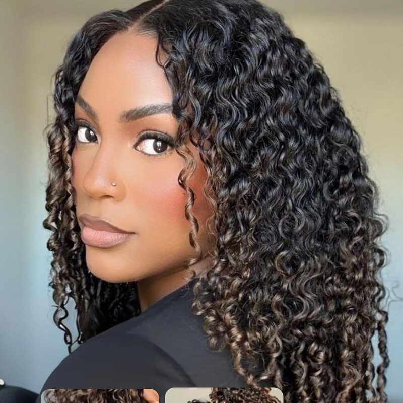 Myanmar curly wig, with finger-curl ends, glue-free lace front lace-up wig Myanmar curly wig, with finger-curl ends, glue-free lace front lace-up wig