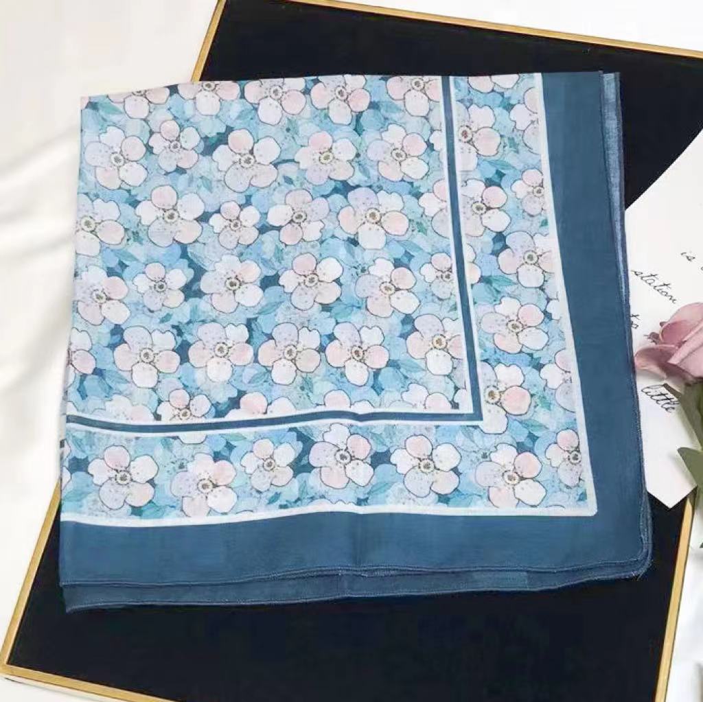 60g Weight Kerchief Classification Daily Occasion cotton and linen Material Flower Pattern Summer Season Women's Gender IG Style Style Women's IG Style Flower Cotton And Linen Kerchief 140