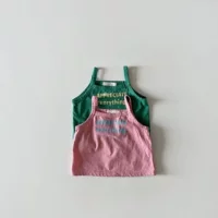 INS Summer Infant тонкая хлопковая Удобная Освежающая камисоль с буквами для дома для мальчиков и девочек