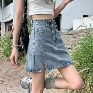 大码牛仔短裙女夏季薄款2025新款高腰显瘦小个子A字半身裙包臀裙