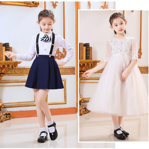 Children's Black Genuine Leather Princess Shoes for Girls, Middle-Size Soft-Sole Student Shoes for Kids, Performance Shoes, Size 4142