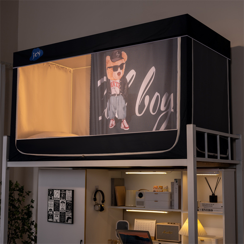 Nuevo tipo de instalación gratuita dormitorio de estudiantes cama individual mosquitera anti-mosquitos 2025 nueva cama superior e inferior dormitorio para bebés anti-caída