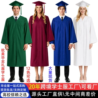 2027新款欧美学士服大学生毕业典礼学位服礼服拍照服工厂直销批发