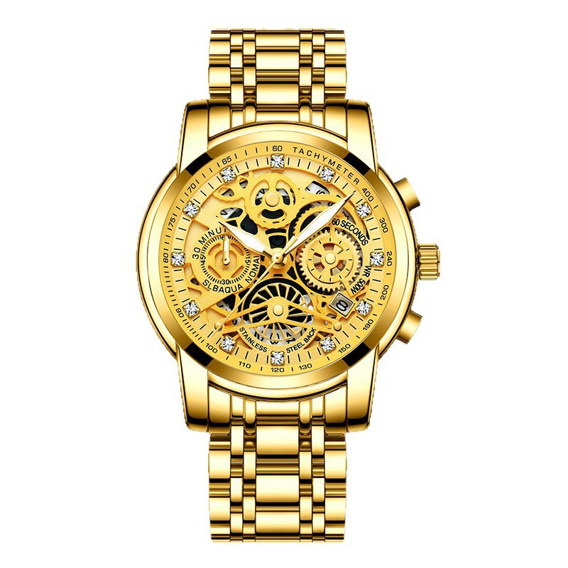 Reloj Rui Zhi Yuan, el más vendido de Amazon, reloj dorado para hombre, reloj grande dorado, reloj de alta gama a prueba de agua para hombre, comercio exterior