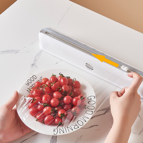 Plastic wrap cutter suction cup wall-mounted plastic wrap cutting box kitchen divider adjustable storage cutter