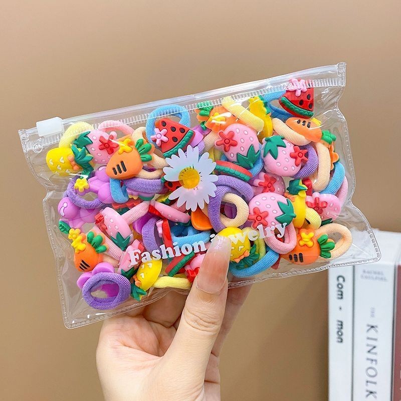 Nuevo anillo de pelo de pulgar para niños banda de goma adorable niñas adornamiento de cabello banda de goma no daña el cabello elástico