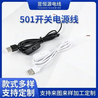 定制usb开关线501台灯酷毙灯led日不落灯电源线黑白延长控制线