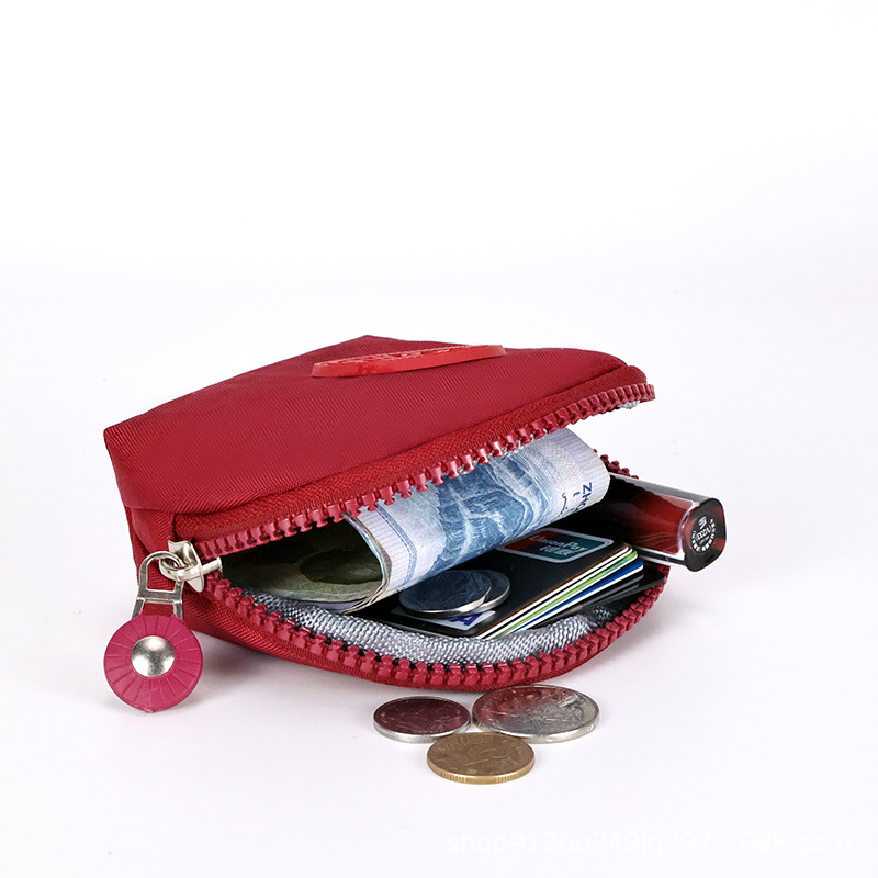 Monedero Mini de Mano para Mujer de Nylon con Cremallera para Uso Diario